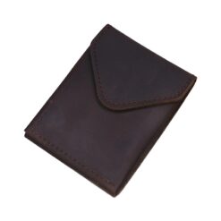 Portefeuille homme minimaliste en cuir de vache à rabat enveloppe, vue principale