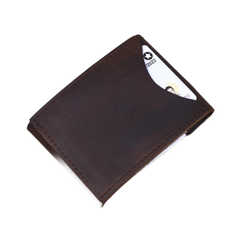 Portefeuille homme minimaliste en cuir de vache à rabat enveloppe 4 Portefeuille homme minimaliste en cuir de vache à rabat enveloppe, detail