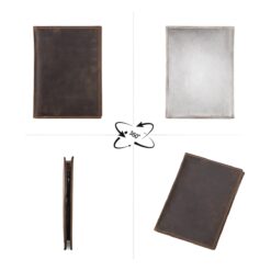 Portefeuille homme passeport en cuir de vache, blocage RFID, vue principale