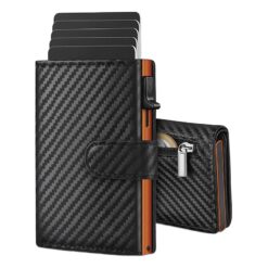 Portefeuille homme pop-up à monnaie en cuir PU microfibre, vue principale