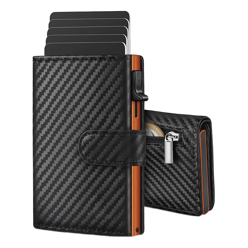 Portefeuille homme pop-up à monnaie en cuir PU microfibre 1 Portefeuille homme pop-up à monnaie en cuir PU microfibre, vue principale