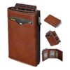 Portefeuille homme porte-cartes à éjection en cuir PU, RFID, vue principale
