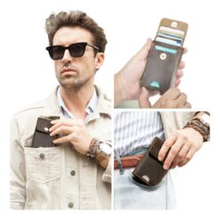 Portefeuille homme porte-cartes en cuir, blocage RFID, vue principale