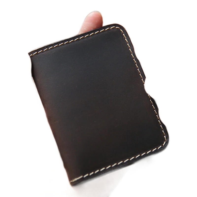 Portefeuille homme porte-cartes en cuir Crazy Horse avec fenêtre 5 Portefeuille homme porte-cartes en cuir Crazy Horse avec fenêtre, vue arriere