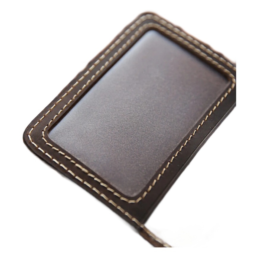 Portefeuille homme porte-cartes en cuir Crazy Horse avec fenêtre 6 Portefeuille homme porte-cartes en cuir Crazy Horse avec fenêtre, vue de profil