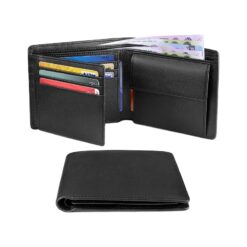 Portefeuille homme RFID en microfibre, 9 cartes et monnaie, vue principale