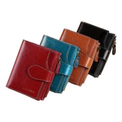 Portefeuille homme trois volets en cuir de vachette, vue principale