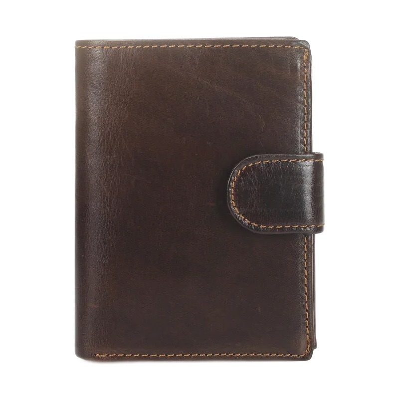 Portefeuille homme vertical en cuir de vache à patte de fermeture 1 Portefeuille homme vertical en cuir de vache à patte de fermeture, vue principale