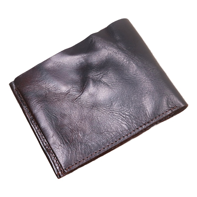 Portefeuille homme vintage en cuir veritable deux volets 1 Portefeuille homme vintage en cuir veritable deux volets, vue principale