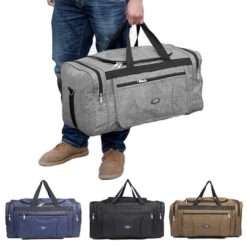 Sac de voyage homme en toile Oxford, quatre tailles, vue de trois quarts