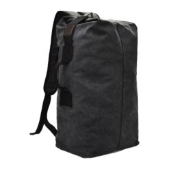 Sac de voyage homme en toile, sac marin porté au dos, vue de trois quarts