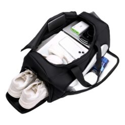 Sac week end homme polochon avec compartiment chaussures, vue de trois quarts