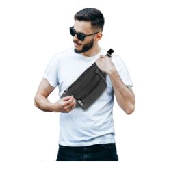 Sacoche banane cuir homme, plusieurs poches zippees, vue principale