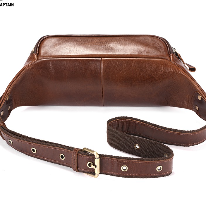 Sacoche banane en cuir véritable pour homme 1 Sacoche banane en cuir veritable pour homme, vue principale