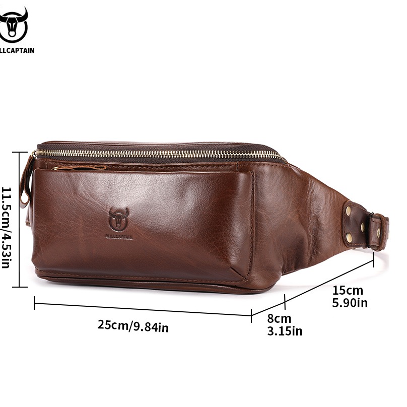 Sacoche banane en cuir véritable pour homme 4 Sacoche banane en cuir veritable pour homme, detail