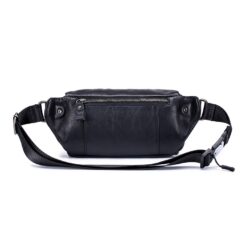 Sacoche banane homme en cuir veritable, style urbain, vue principale