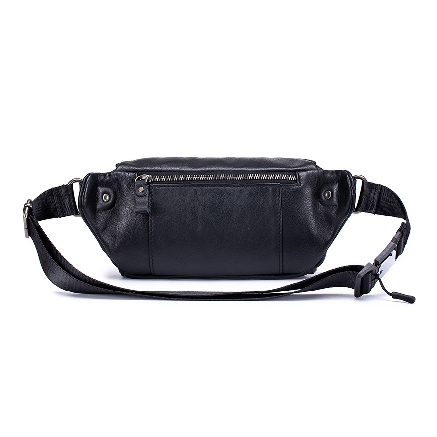 Sacoche banane homme en cuir véritable, style urbain 1 Sacoche banane homme en cuir veritable, style urbain, vue principale
