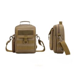 Sacoche banane homme tactique a fixation Molle, vue de trois quarts