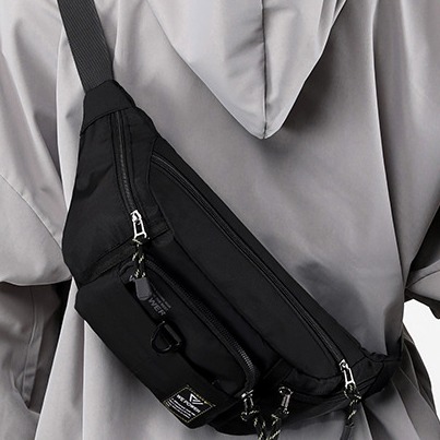 Sacoche banane pour homme en nylon, style militaire 4 Sacoche banane pour homme en nylon, style militaire, detail