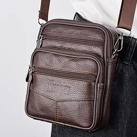 Sacoche bandoulière en cuir pour homme 4 Sacoche bandoulière en cuir pour homme, detail