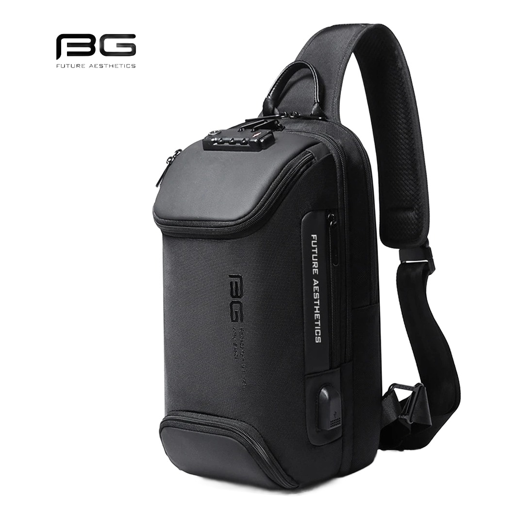 Sacoche bandouliere homme antivol avec port USB 3 Sacoche bandouliere homme antivol avec port USB, vue de face