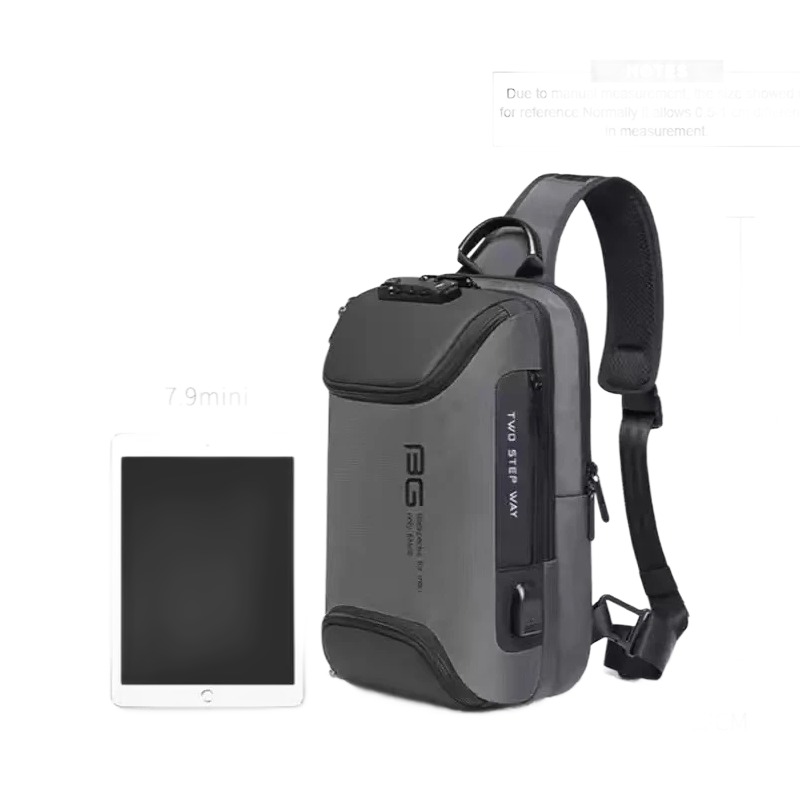 Sacoche bandouliere homme antivol avec port USB 4 Sacoche bandouliere homme antivol avec port USB, detail