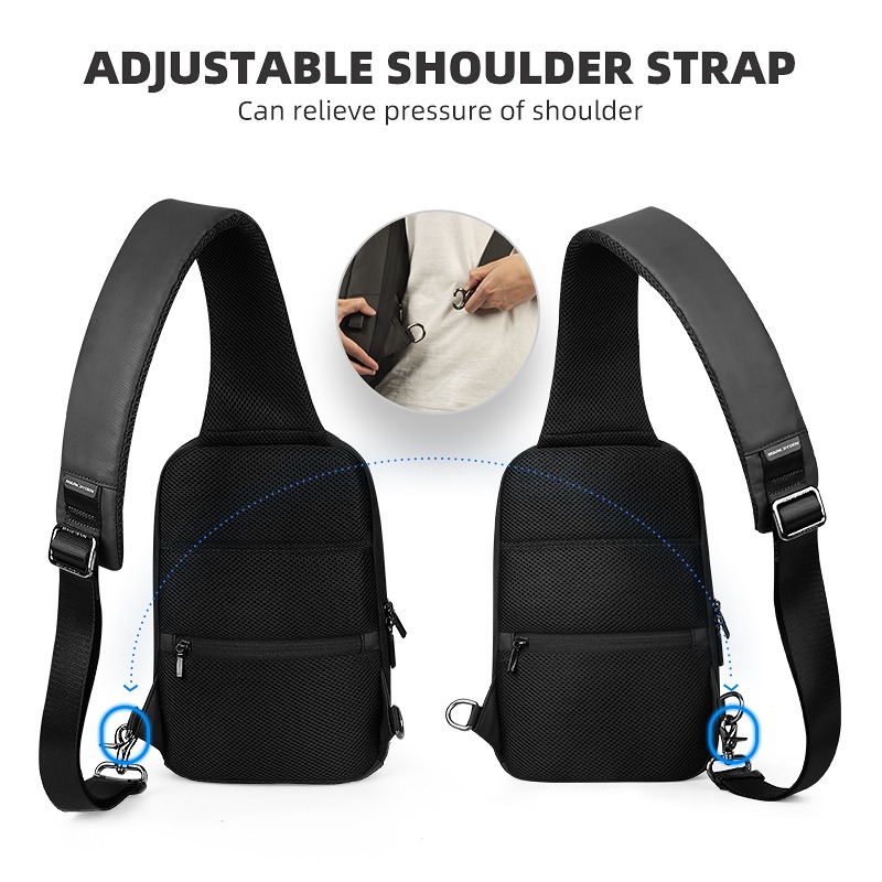 Sacoche bandoulière homme avec port USB et cadenas TSA 5 Sacoche bandoulière homme avec port USB et cadenas TSA, vue arriere