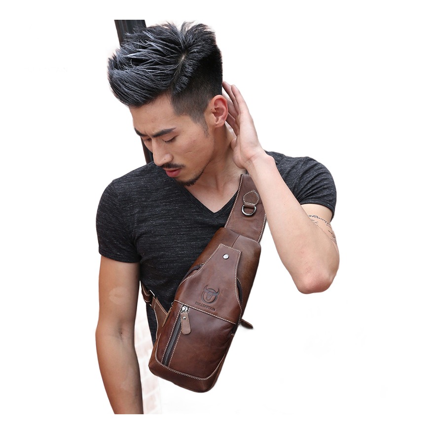 Sacoche bandoulière homme en cuir véritable, 31 cm, quatre coloris 3 Sacoche bandoulière homme en cuir véritable, 31 cm, quatre coloris, vue de face