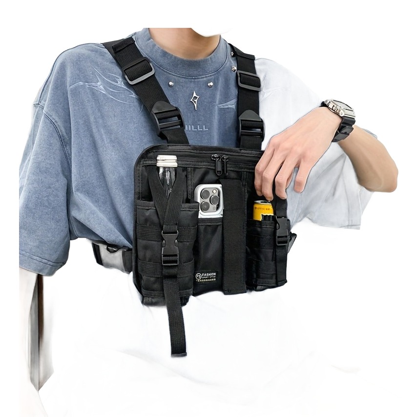 Sacoche bandouliere homme en nylon haute densite 3 Sacoche bandouliere homme en nylon haute densite, vue de face