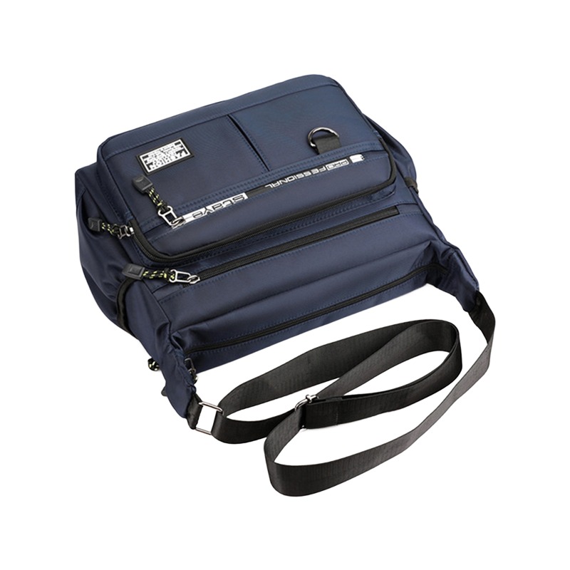 Sacoche bandoulière homme en tissu Oxford, grande capacité 3 Sacoche bandoulière homme en tissu Oxford, grande capacité, vue de face