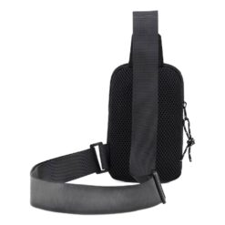 Sacoche bandoulière homme en toile noire, format compact, vue principale