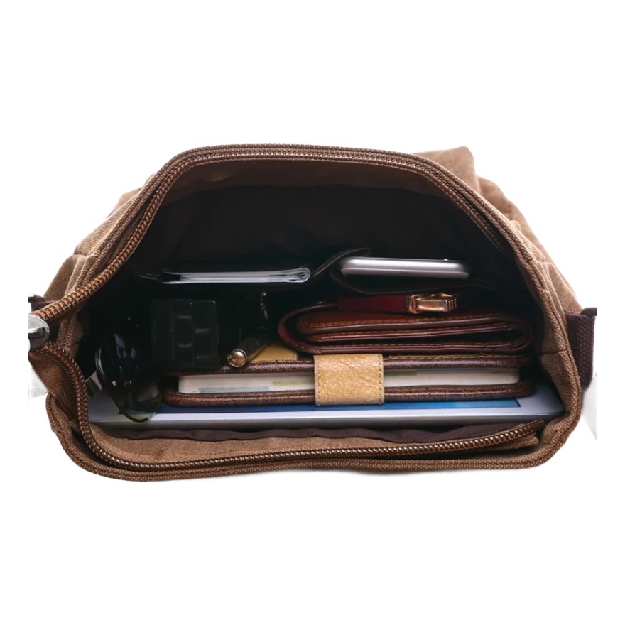 Sacoche bandouliere homme en toile pour le travail 3 Sacoche bandouliere homme en toile pour le travail, vue de face