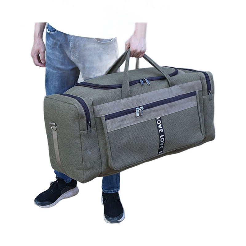 Sacoche bandouliere homme polochon de voyage en toile 5 Sacoche bandouliere homme polochon de voyage en toile, vue arriere