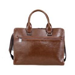 Sacoche bandoulière homme porte-documents en cuir PU lisse, vue de trois quarts