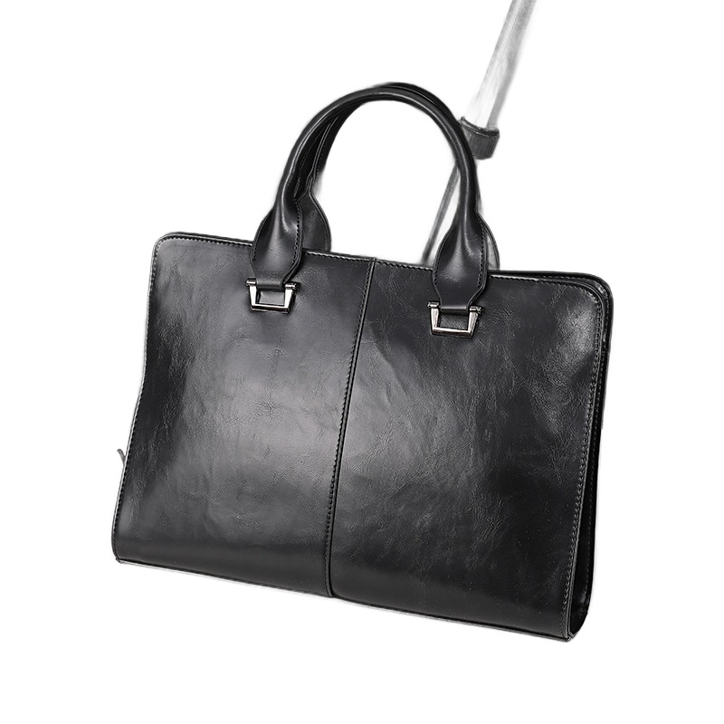 Sacoche bandoulière homme porte-documents en cuir PU lisse 4 Sacoche bandoulière homme porte-documents en cuir PU lisse, detail