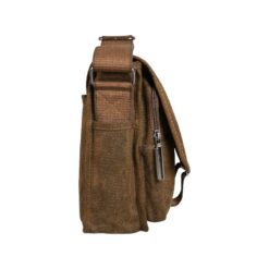 Sacoche bandoulière homme rétro en toile épaisse, marron, vue principale