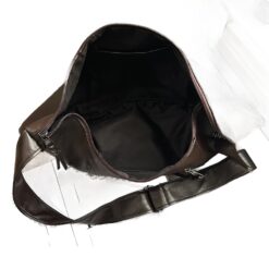 Sacoche bandoulière homme souple en simili cuir noir, vue principale