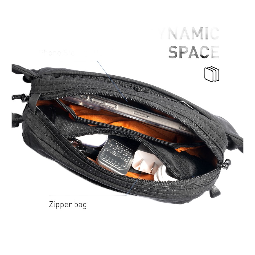 Sacoche ceinture homme antivol avec protection RFID 3 Sacoche ceinture homme antivol avec protection RFID, vue de face