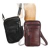 Sacoche ceinture homme en cuir, étui téléphone à 3 ou 4 poches, vue principale