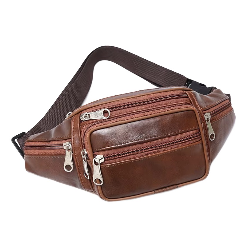 Sacoche ceinture homme en cuir pleine fleur, multipoches 1 Sacoche ceinture homme en cuir pleine fleur, multipoches, vue principale