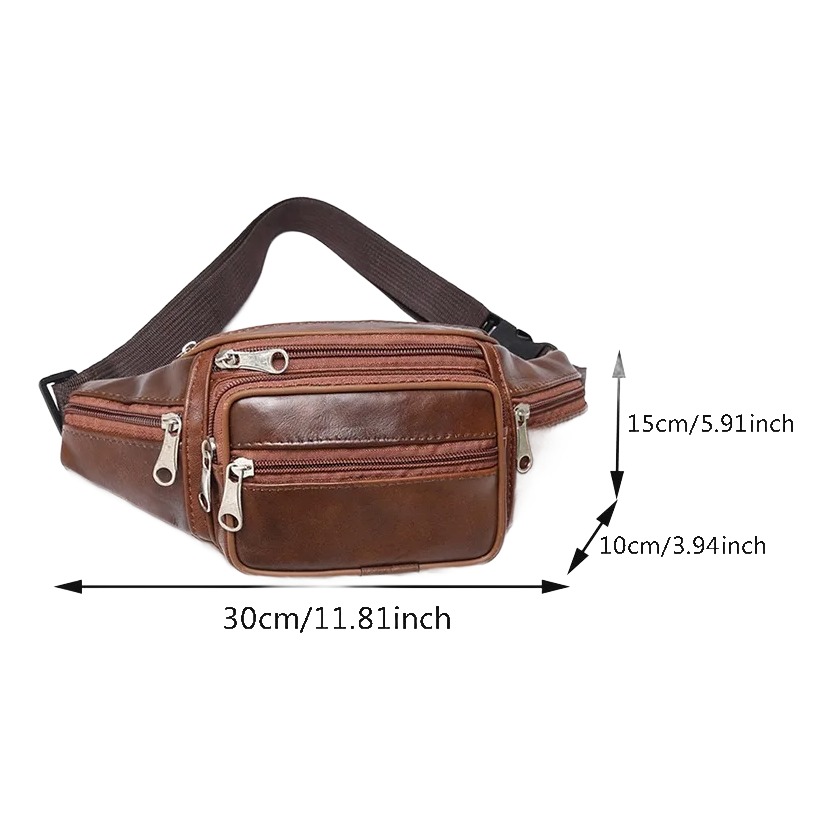 Sacoche ceinture homme en cuir pleine fleur, multipoches 5 Sacoche ceinture homme en cuir pleine fleur, multipoches, vue arriere