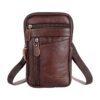 Sacoche ceinture homme en cuir pour téléphone, deux coloris, vue principale