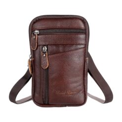 Sacoche ceinture homme en cuir pour téléphone, deux coloris, vue principale