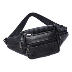 Sacoche ceinture homme en cuir PU, format plat, vue principale