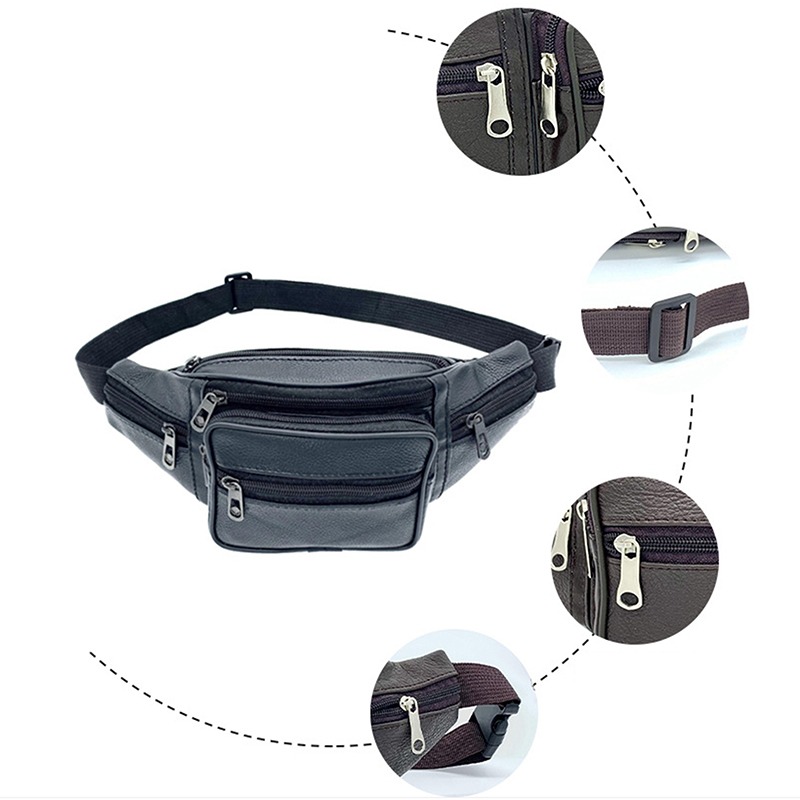 Sacoche ceinture homme en cuir PU, quatre coloris 5 Sacoche ceinture homme en cuir PU, quatre coloris, vue arriere