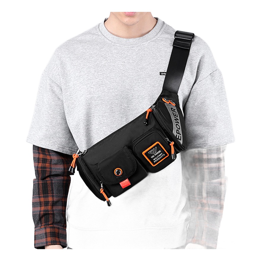 Sacoche ceinture homme en nylon, cinq coloris, sangle 120 cm 4 Sacoche ceinture homme en nylon, cinq coloris, sangle 120 cm, detail