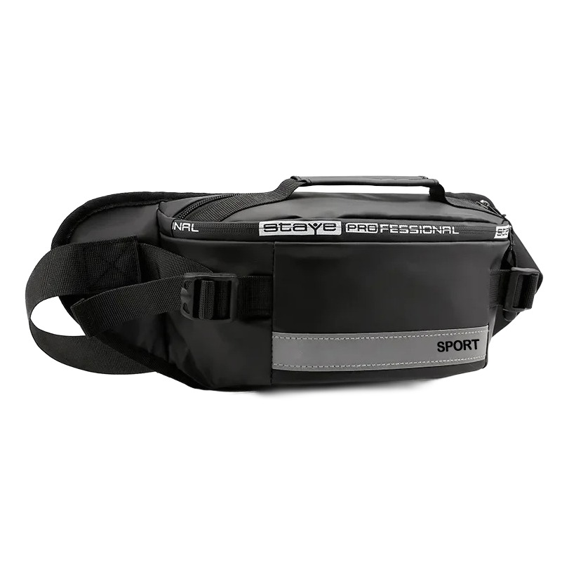 Sacoche ceinture homme en nylon, poche dissimulée 3 Sacoche ceinture homme en nylon, poche dissimulée, vue de face