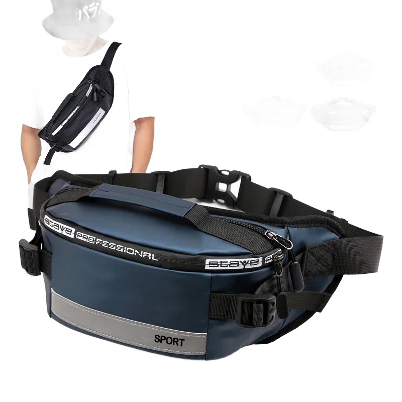 Sacoche ceinture homme en nylon, poche dissimulée 6 Sacoche ceinture homme en nylon, poche dissimulée, vue de profil