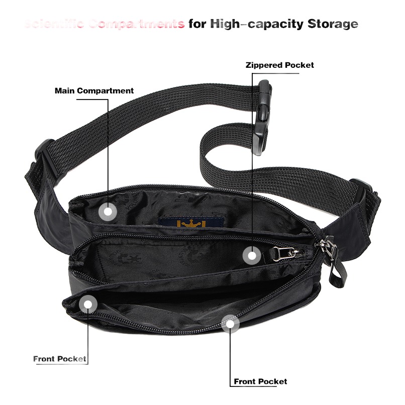 Sacoche ceinture homme légère, 23 cm, noir, vert ou gris 1 Sacoche ceinture homme légère, 23 cm, noir, vert ou gris, vue principale