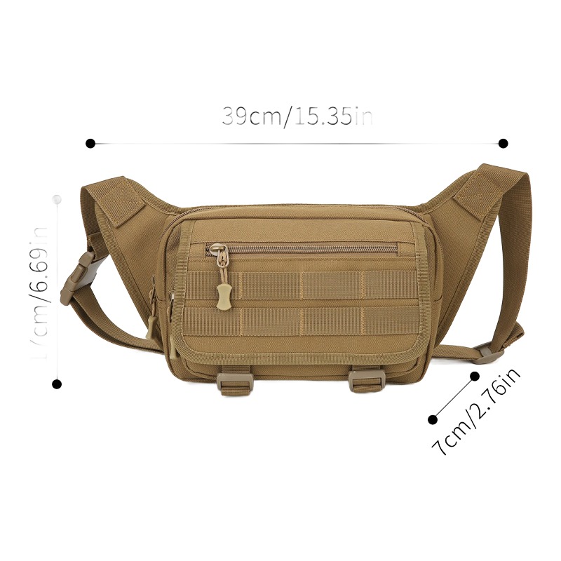 Sacoche ceinture homme tactique en nylon, grande capacité 2 Sacoche ceinture homme tactique en nylon, grande capacité, vue de trois quarts